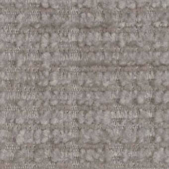 Gray woven fabric texture with a subtle grid pattern, featuring looped fibers and silver-gray threads, heathered tonal variations.